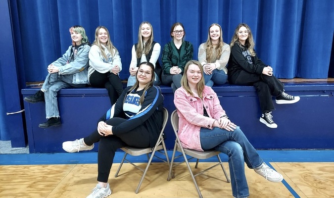 Pictured left to right: Seated in front is Emma Henderson and Callie Skinner. In the back, left to right: Madison Reeter, Alexis Neely, Dani Critten, Julie Courter, Tori Dustman, and Addison Lewis.