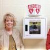 Pictured are NCMC Nursing Instructors, left to right: Ashley Lamma, Sue Nichols, and Kelly Claycomb with the recently donated AED for Cross Hall.